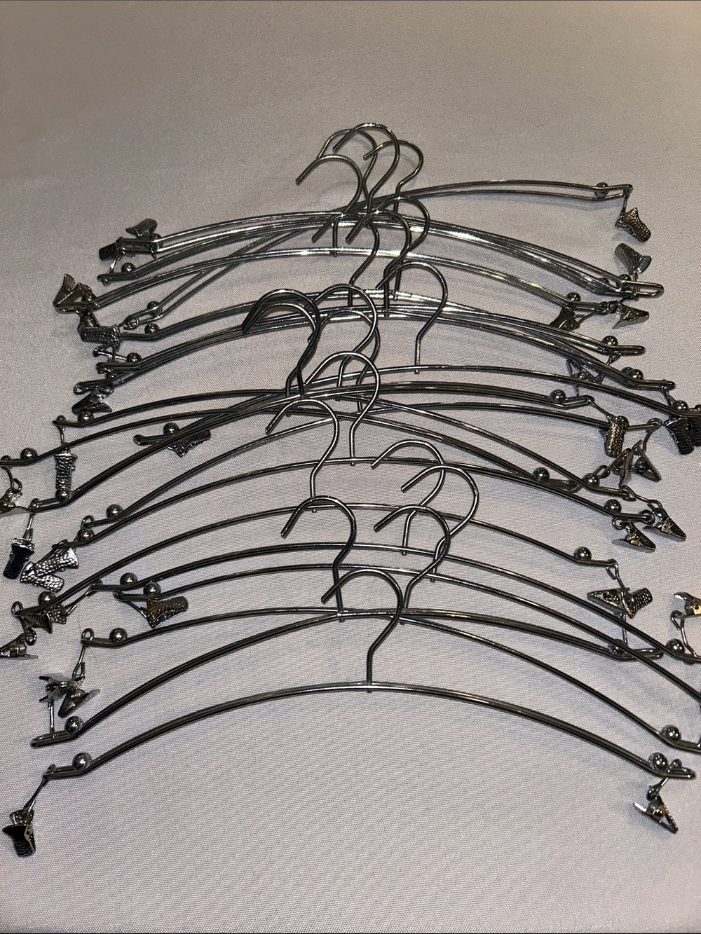 19 Silver Stainless Steel Decorative Hangers for Bras OR Lingerie EUC